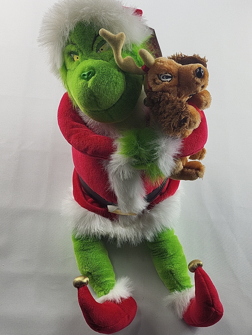 VTG Dr. Seuss Grinch & Max Plush 23” Beverly Hills Teddy Bear Co Christmas Santa